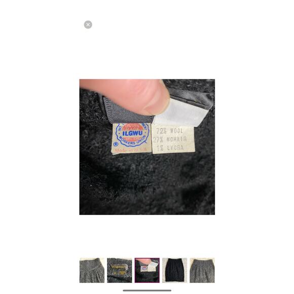 EUC Donna Karan Vintage Wool Mohair black Bouclé High-Waisted Pencil Skirt SZ: 4 - Picture 2 of 10